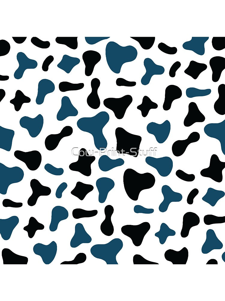 Black Royal Blue Cow Pattern on White Cow | Holstein Cow Pattern by Cow-Print-Stuff