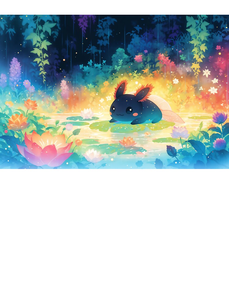 Black Axolotl Magical Pond Retreat by AshiraCreations
