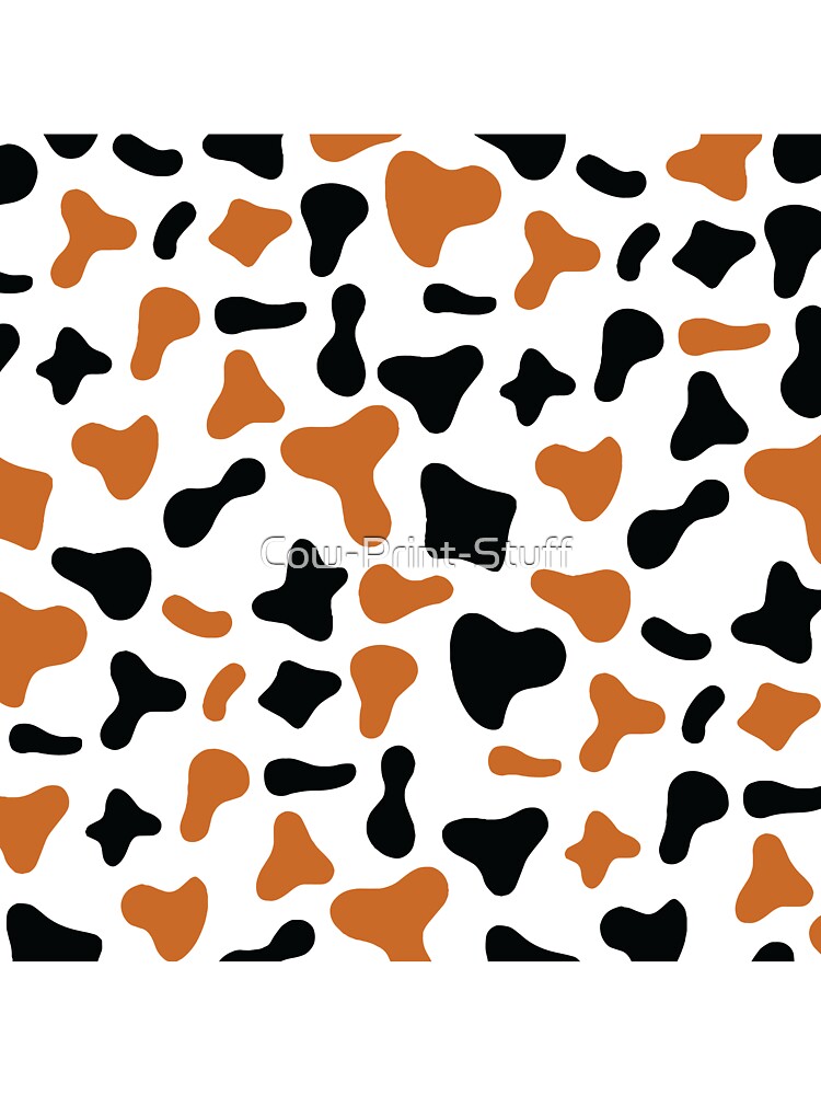 Caramel Black Cow Pattern on White Cow | Holstein Cow Pattern by Cow-Print-Stuff
