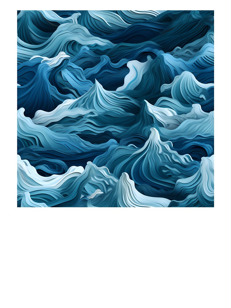 Ocean Waves Claymation Inspired Art #7 by CareToCanvas