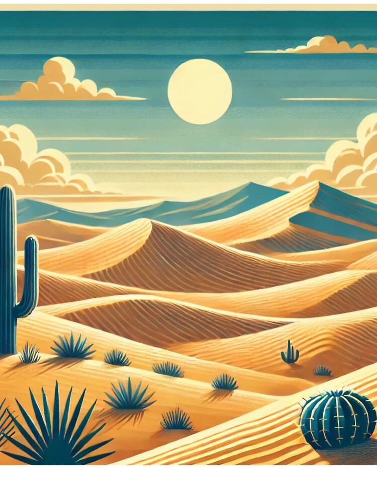 Golden Desert Dunes – Serene Desert Landscape Art by batacharly