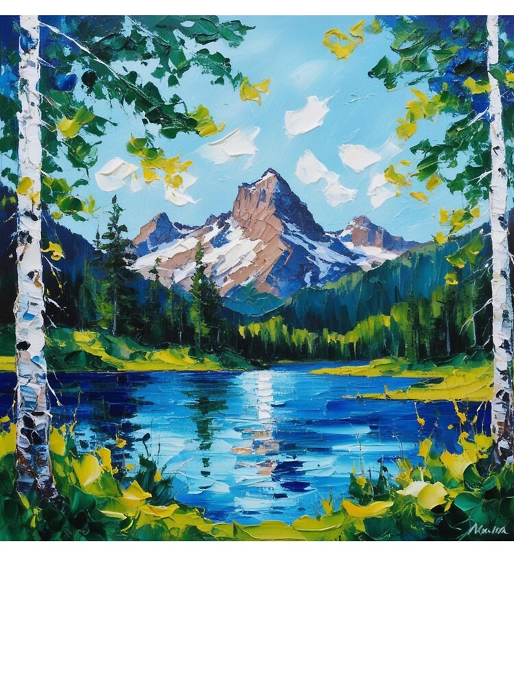 Contemporary Peak Mountain Art by Forest Aura Vibes