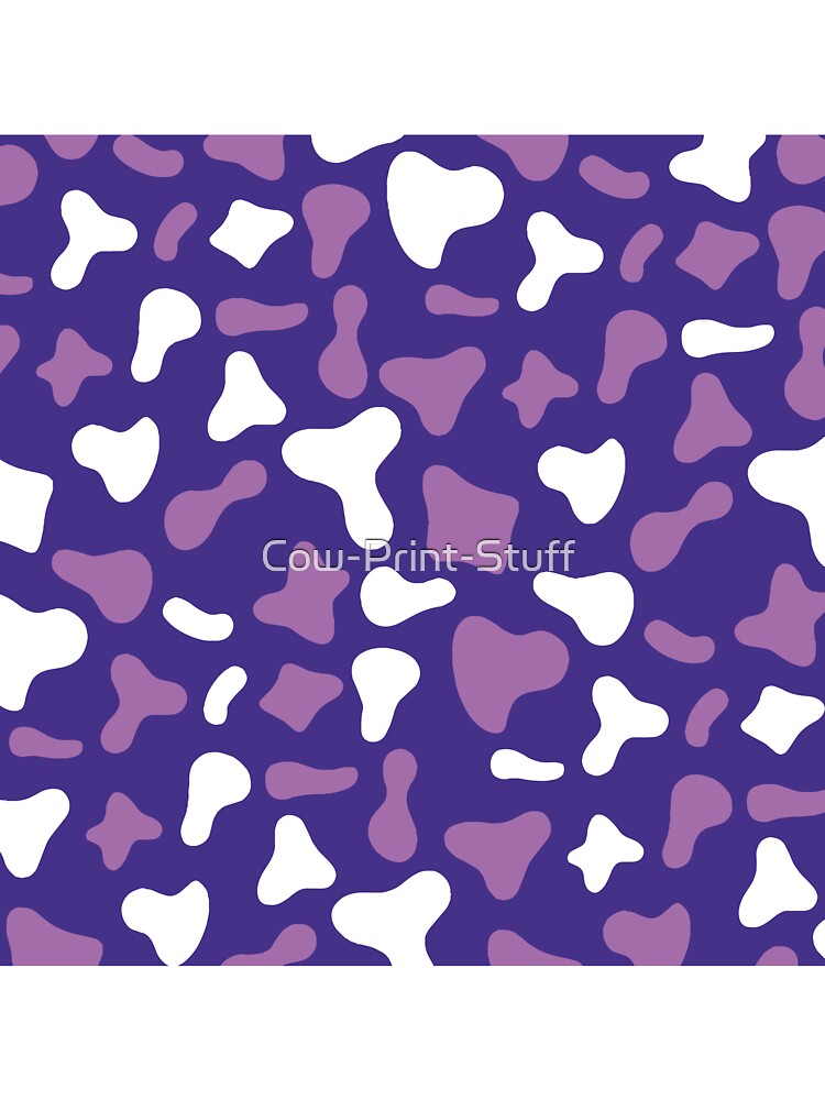 Violet White Cow Pattern On Purple Cow | Holstein Cow Pattern by Cow-Print-Stuff
