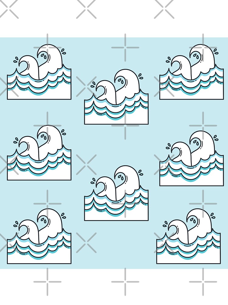 Ocean Bathmat Blue Waves Cute Pattern by mimosadesigns
