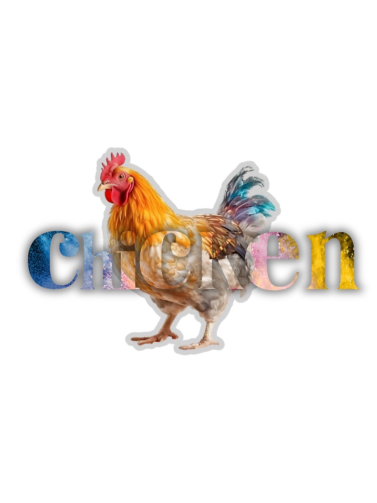 Colorful Chicken Typography | Fun Farm Animal Design by VanPaintShop