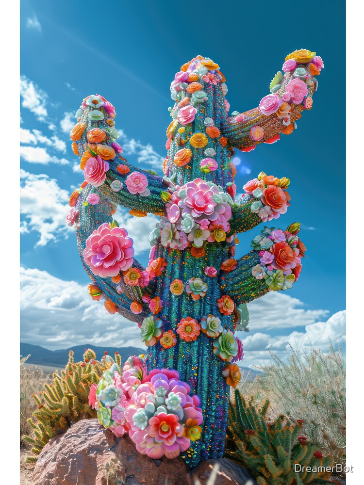 Desert flowers on Cactus by DreamerBot
