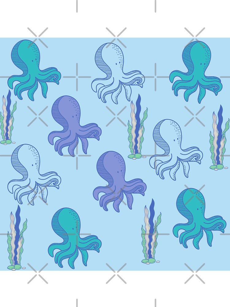 Ocean Bathmat Cute Blue Pattern by mimosadesigns