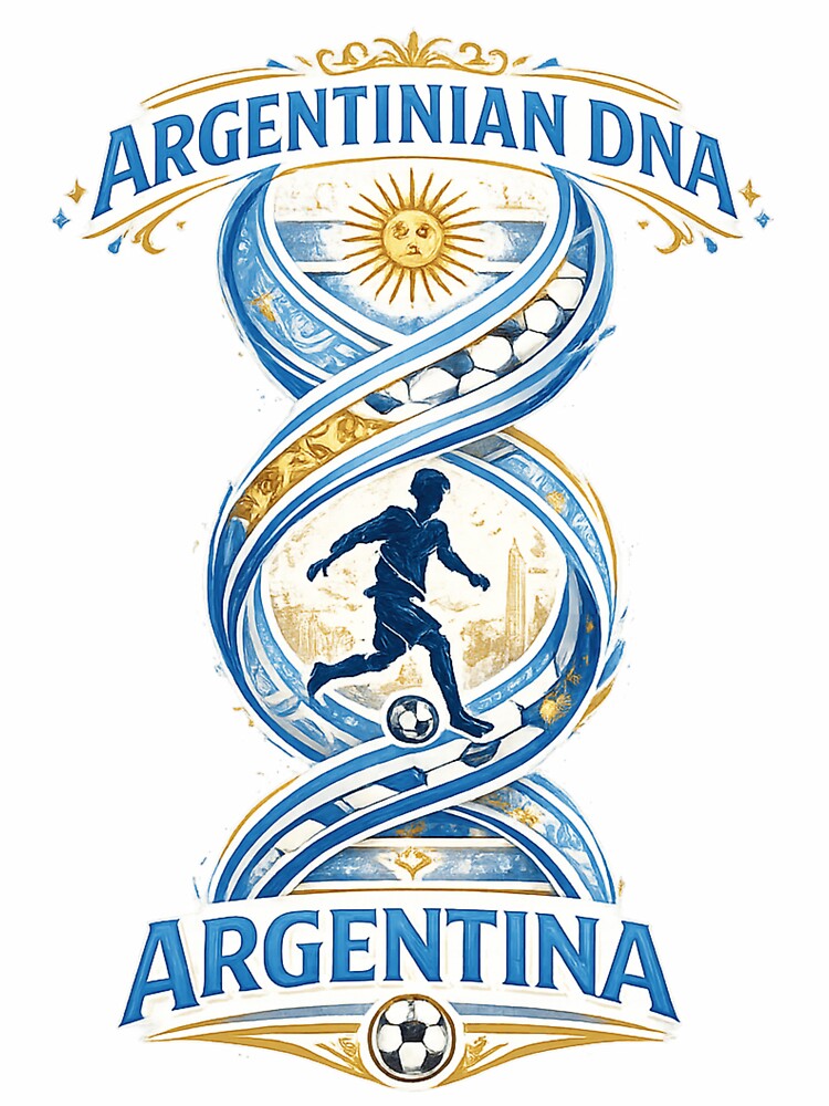 Football  Argentinian DNA T-Shirt | Argentina Soccer Fan Design by Atlas Ink Lab