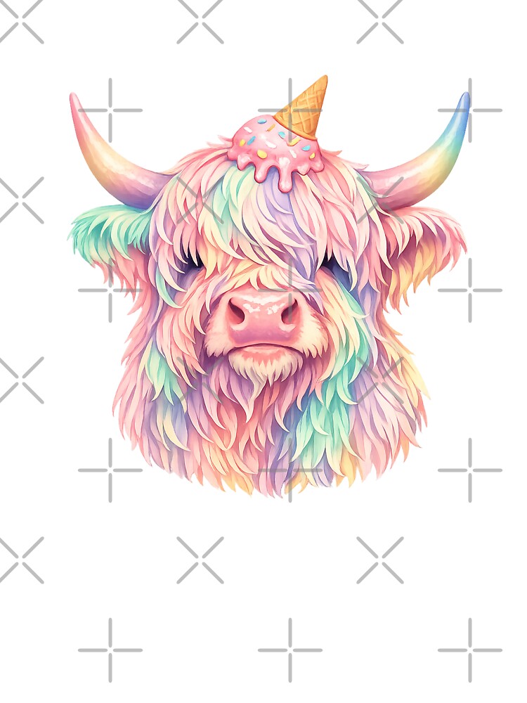 Pastel Highland Cow Ice Cream Aesthetic by bdberto12