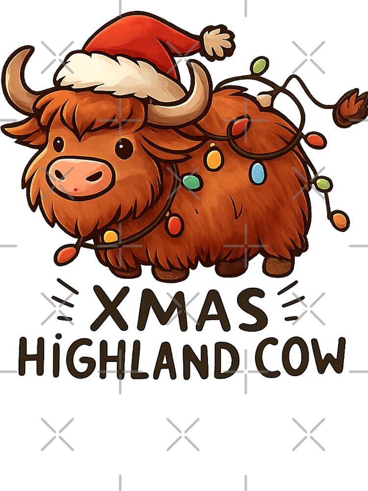 Xmas Highland Cow by clarkfraser