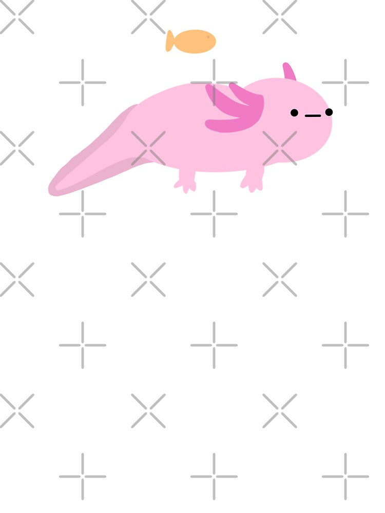 axolotl friend about to eat by letterwithviv