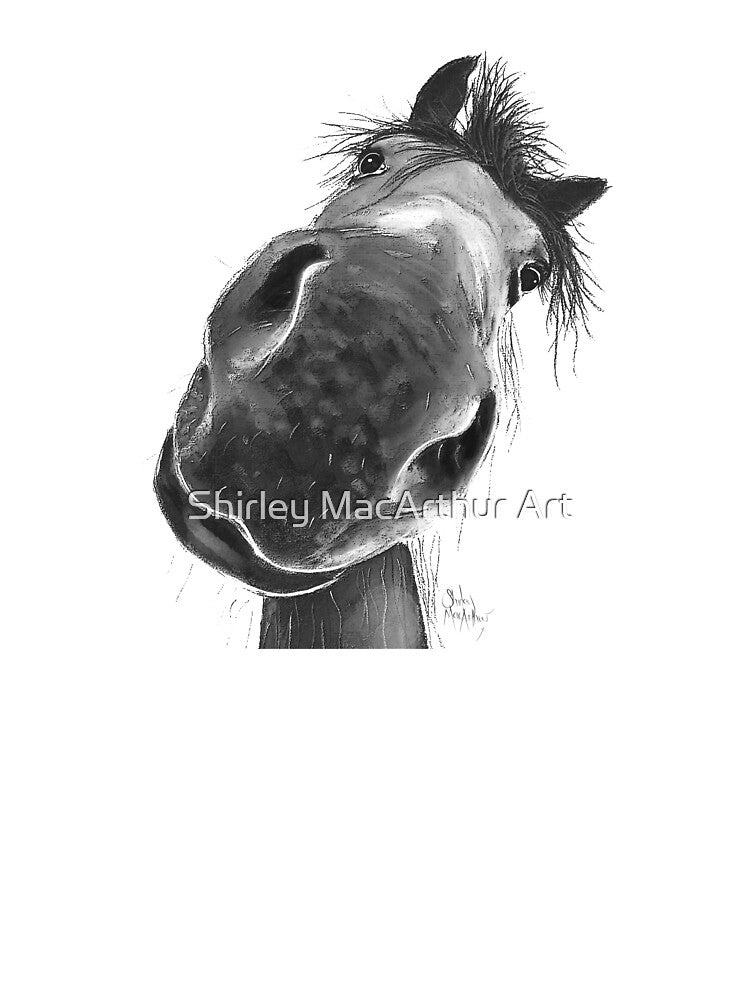 HaPPY HoRSe PRiNT ' BuRT B&W ‘ BY SHiRLeY MacARTHuR by Shirley MacArthur Art