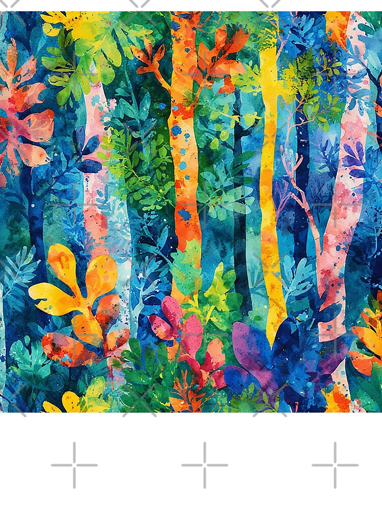 Colorful Watercolor Forest by tonymagnerart