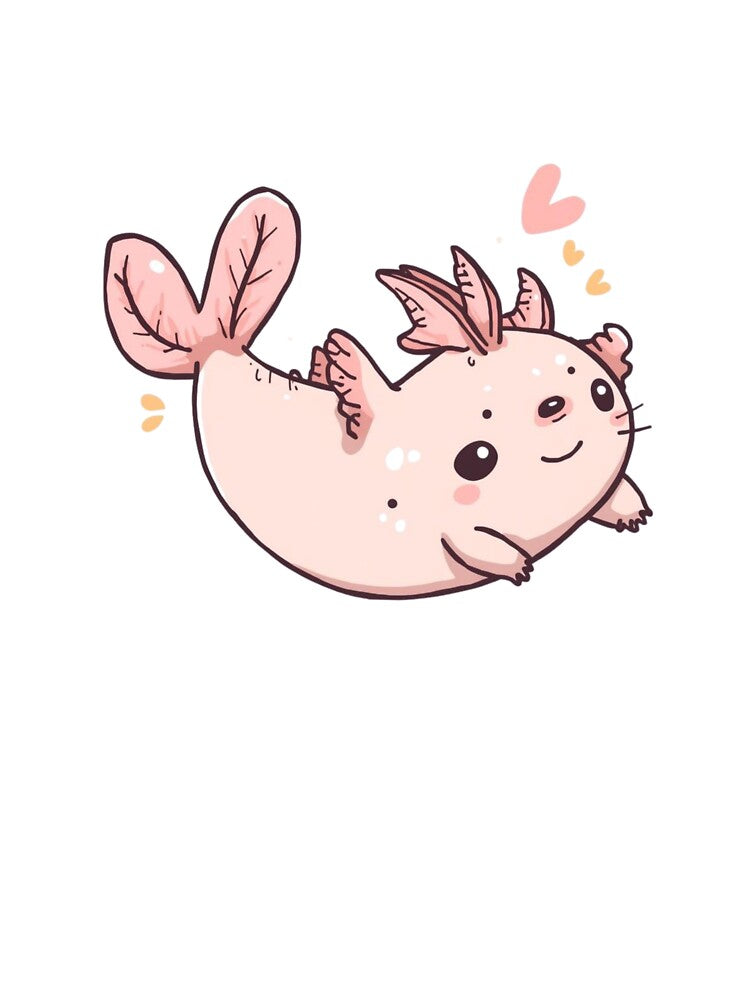 Axolotl Smiles – Cute Aquatic Friend Illustration by catcurio