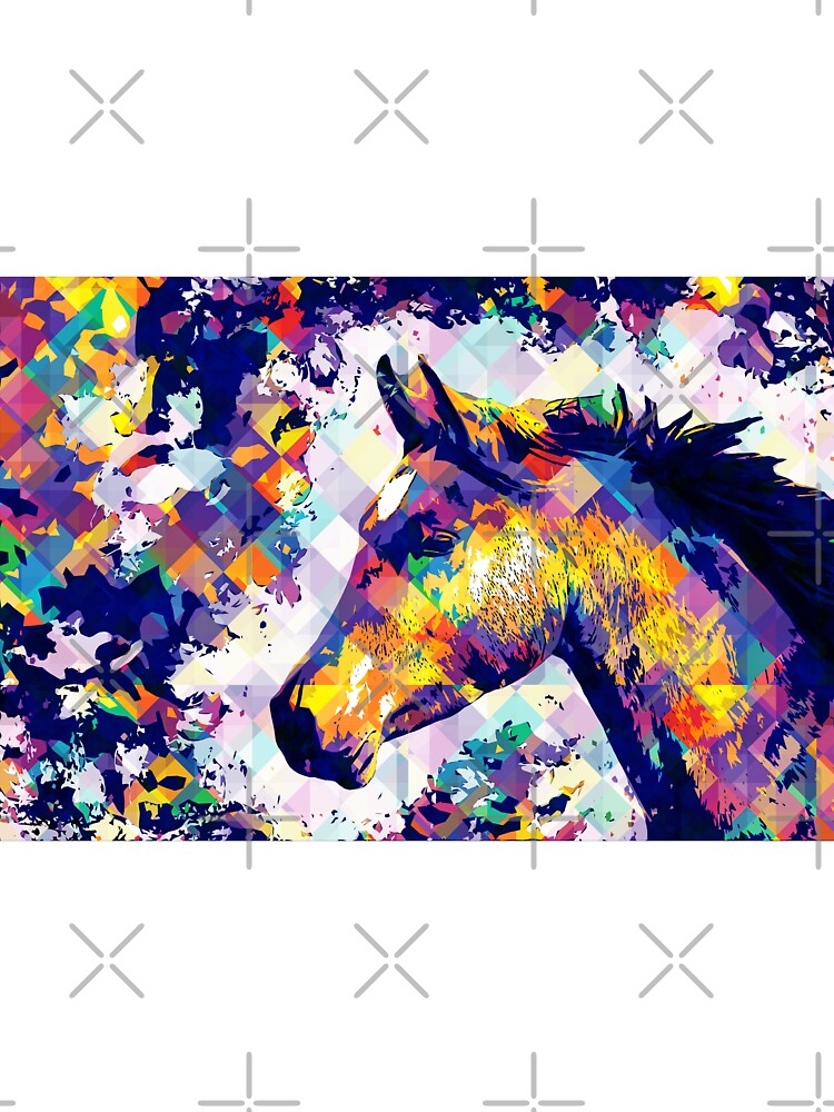 Portrait of a thoroughbred horse - colorful pop art effect by NickoPrints