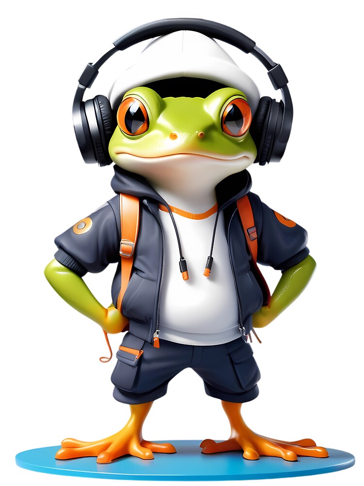Street Vibes Frog – Cool Urban Style Amphibian by DaniArtDesign81