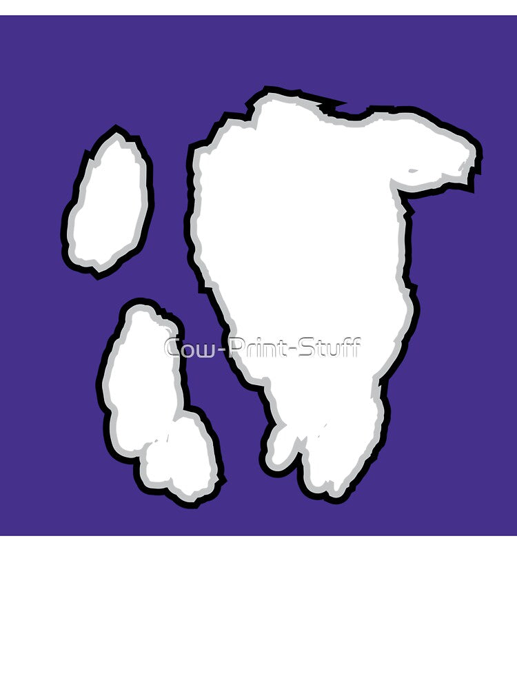 Big White Cow Pattern | Purple Cowhide Pattern by Cow-Print-Stuff