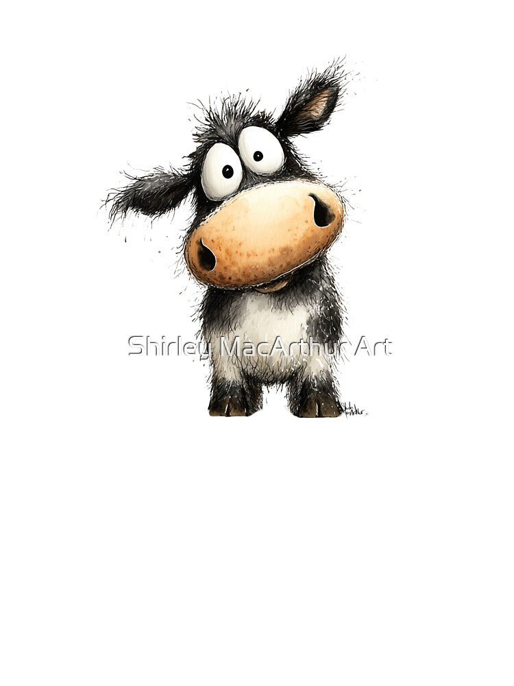 CoW PRiNT, ANiMaL PRiNT ' Little Coo ' BY SHiRLeY MacARTHuR by Shirley MacArthur Art