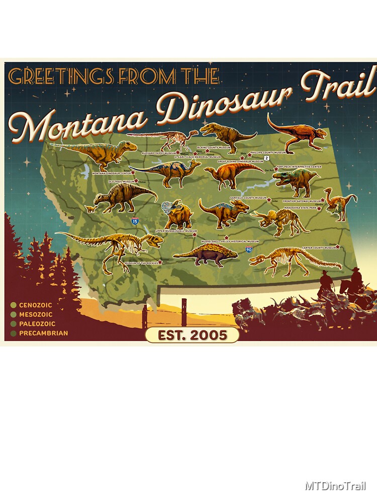 Montana Dinosaur Trail 20th Anniversary Poster by MTDinoTrail