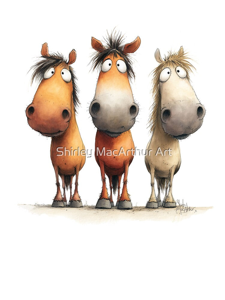 Cute Happy Horse ' The Band ' Designs BY SHiRLeY MacARTHuR by Shirley MacArthur Art