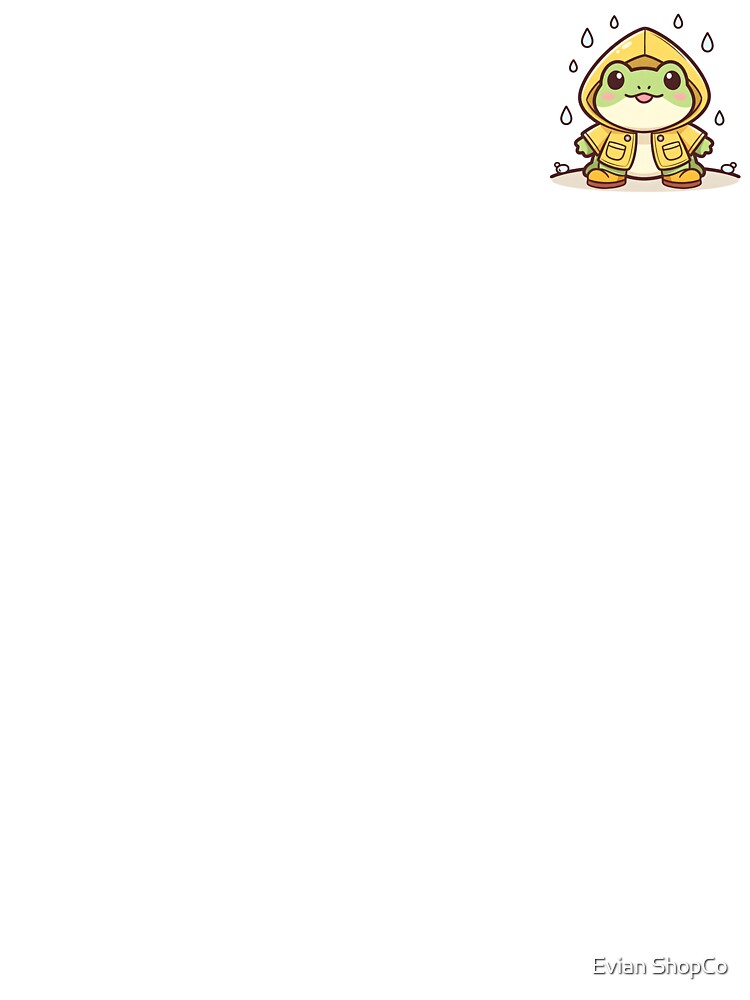 Cute Frog in a Yellow Raincoat – Kawaii Rain Frog by Evian ShopCo