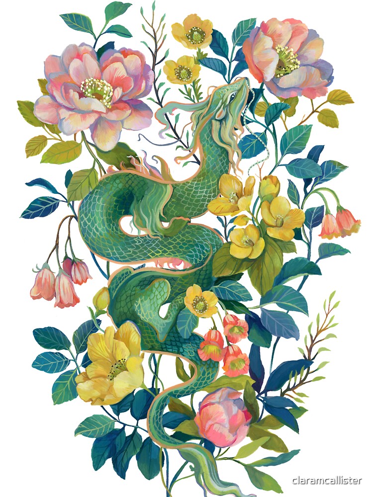 Floral Dragon by claramcallister