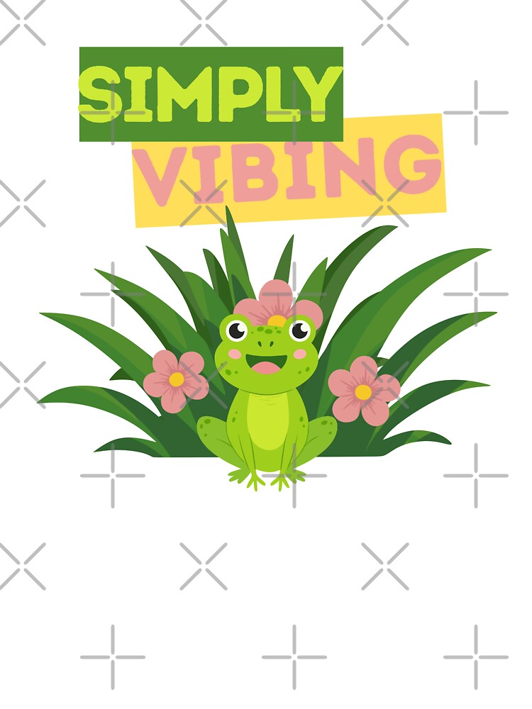 Simply Vibing – Cute Kawaii Frog Illustration by ade-datt