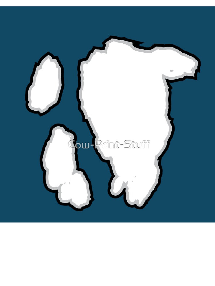Big White Cow Pattern | Royal Blue Cowhide Pattern by Cow-Print-Stuff