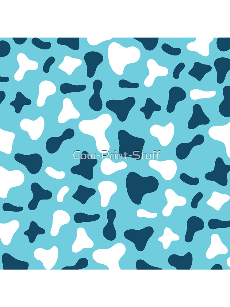 Royal Blue White Cow Pattern on Light Blue Cow | Holstein Cow Pattern by Cow-Print-Stuff