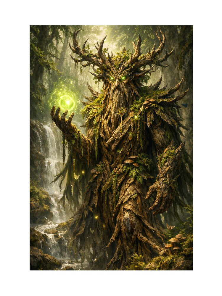 Ancient Forest Ent Guardian – Mystical Tree Spirit Fantasy Art by DrakariArt