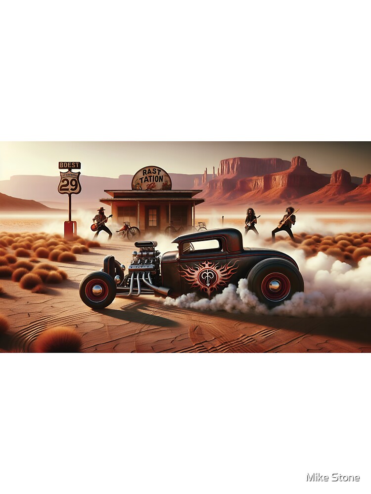 Desert Hot Rod Print by Random Designs