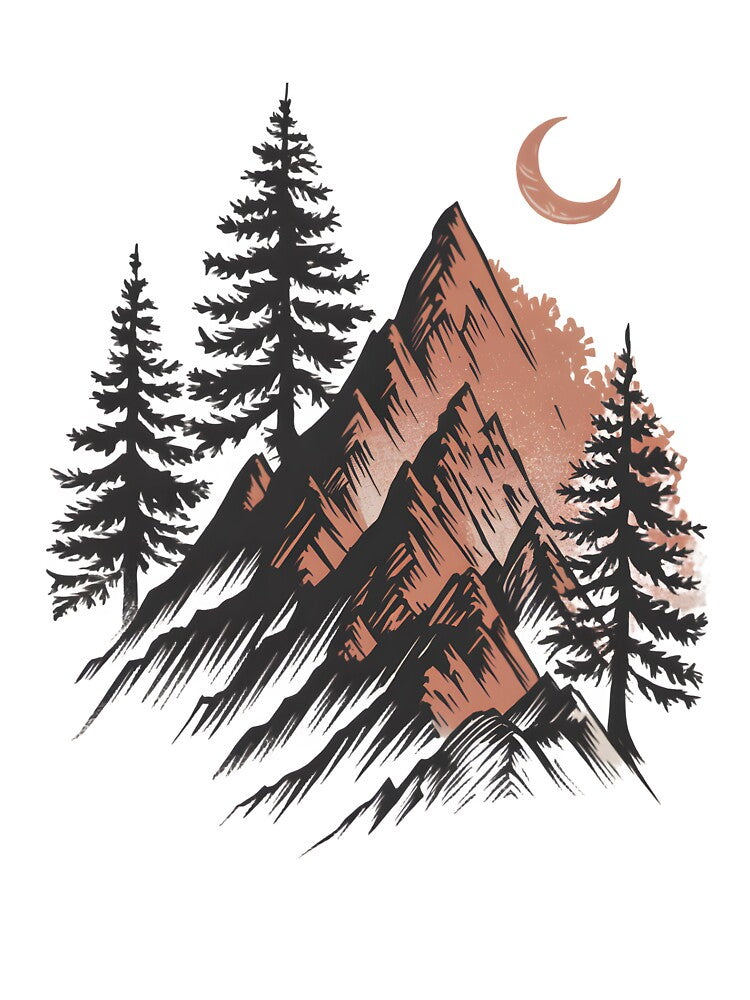 Crescent Moon Mountain Range by AnamMHavan