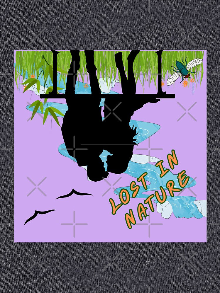 Lost in Nature – Peaceful Reflection Silhouette Art | Nature Lover Illustration by NilofaDesigns
