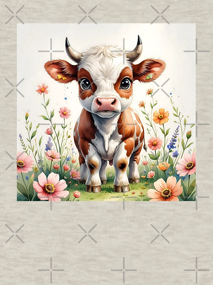 A BABY COW IN THE MEADOWS by infinitearte