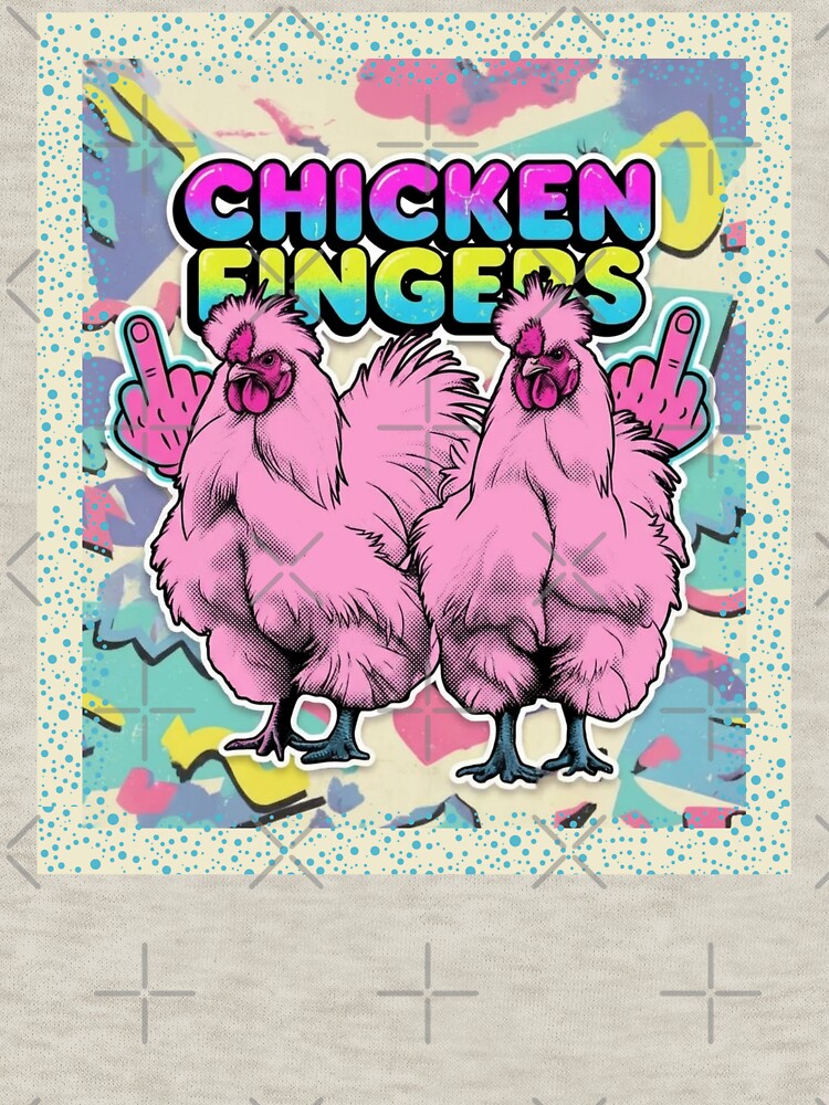 Retro 90s Funny Silkie Chickens - Chicken Fingers by Gunners Inspirations