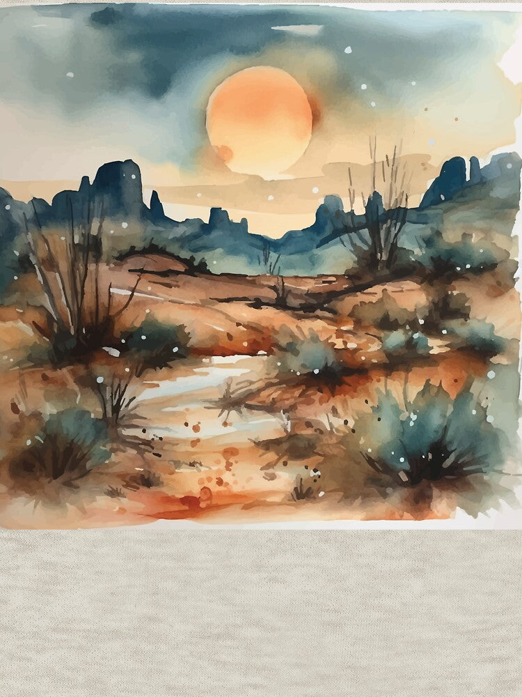 Sunset in the SouthWest - Boho Desert Landscape Watercolors by GVRDesign