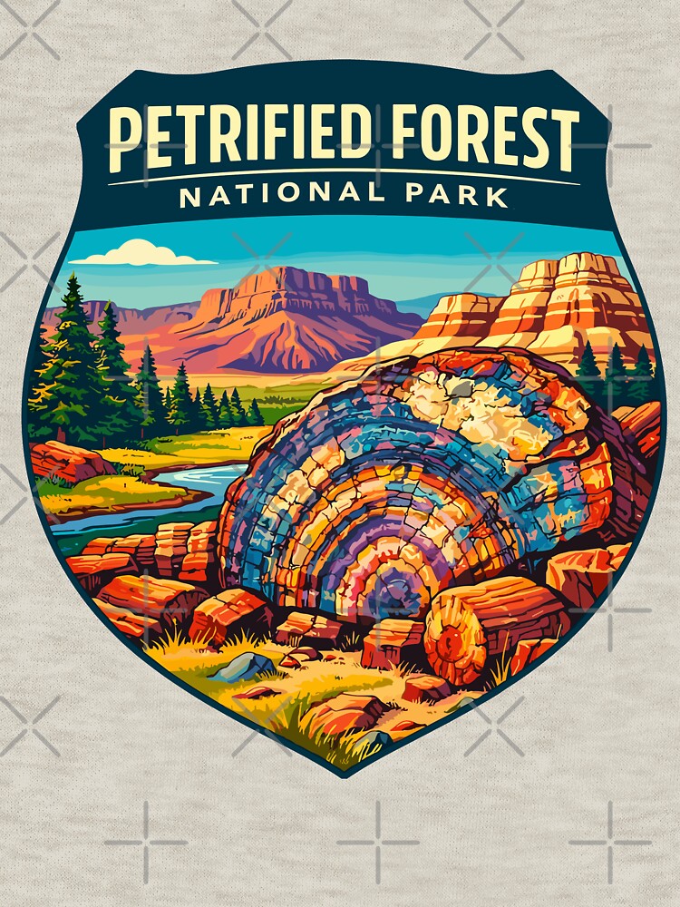 Petrified Forest National Park Arizona Retro Design by Gideon Emmerich