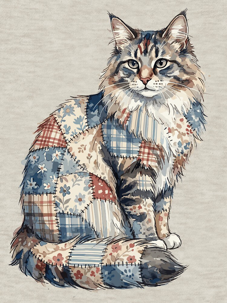 Cute Norwegian Forest Cat Patchwork by bapupa