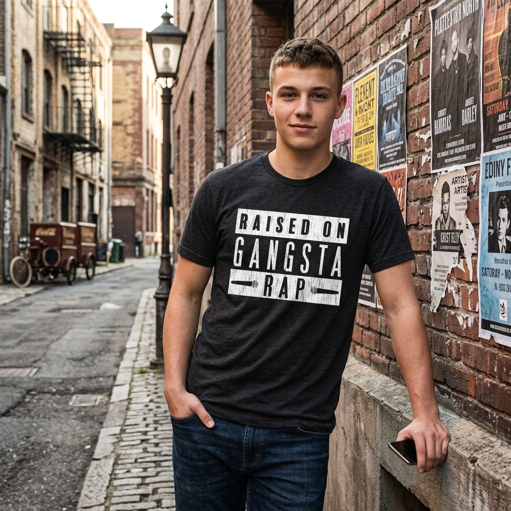 Raised On Gangsta Rap Men's T Shirt