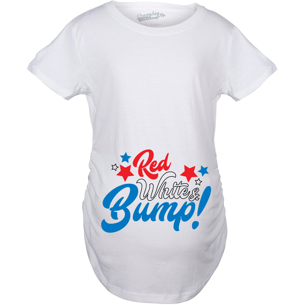Red White And Bump Maternity T Shirt