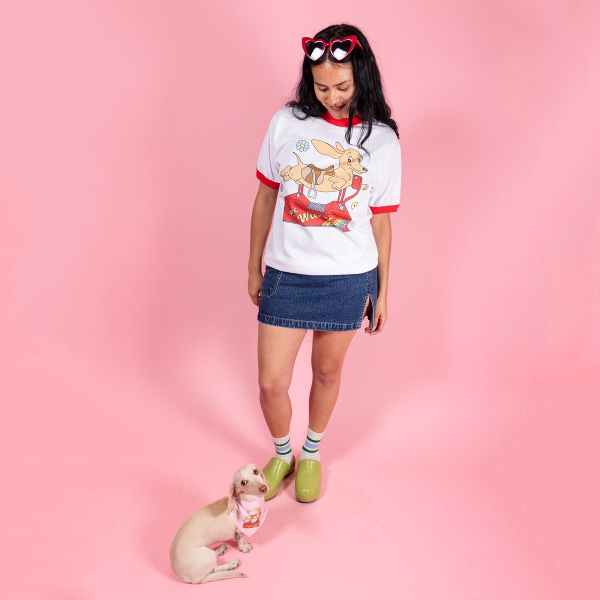ride the wiener unisex ringer tee