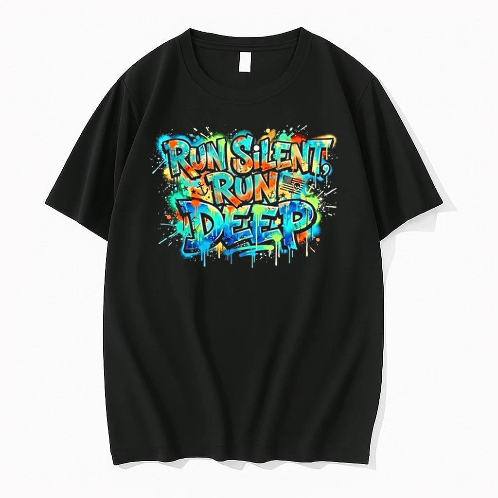 Run Silent Run Deep Vibrant Graffiti 0 Tshirts Sweater