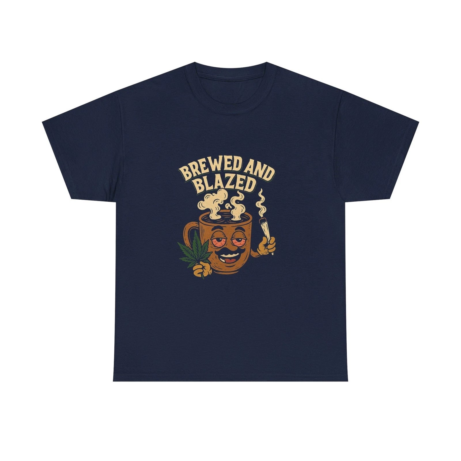 Funny Coffee and Cannabis T-Shirt, Brewed Blazed Humor Tee, Unisex Cotton Shirt,