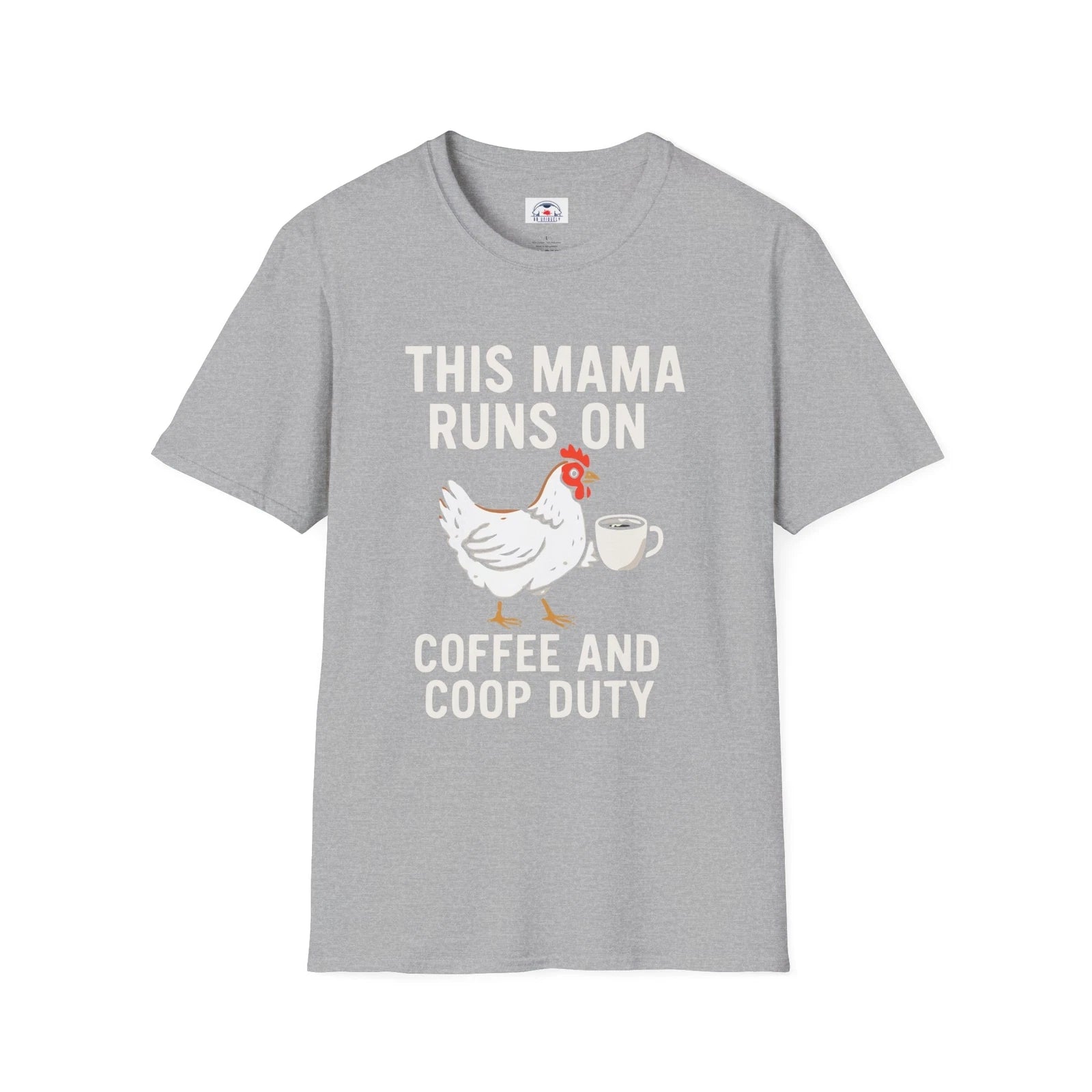 Farmhouse Style Women's T-Shirt Home This Mama Runs on Coffee Chicken Lover Gift