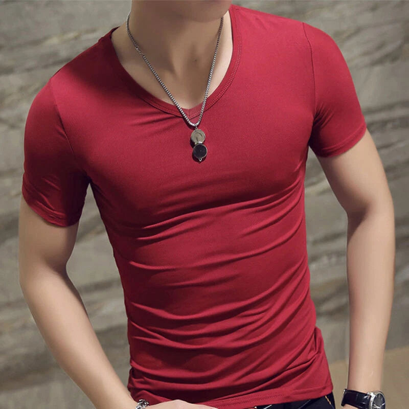 Summer Men's Gym Sports Short Sleeve Slim Fit Muscle T-Shirt Casual Tops Blou ц