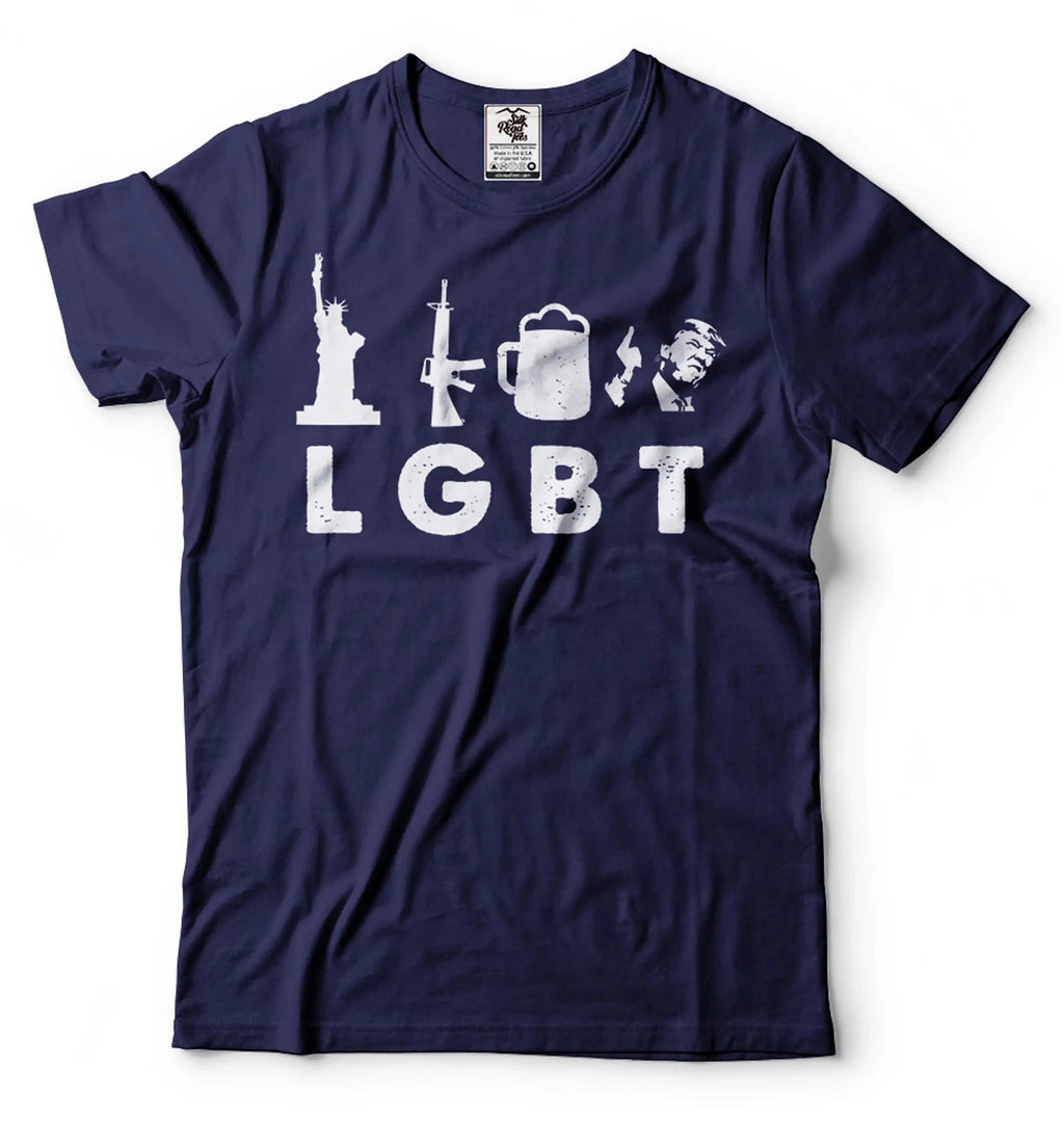 LGBT Shirt Liberty Guns Beer Trump T-Shirt Funny Patriotic T-Shirt Trump Shirts