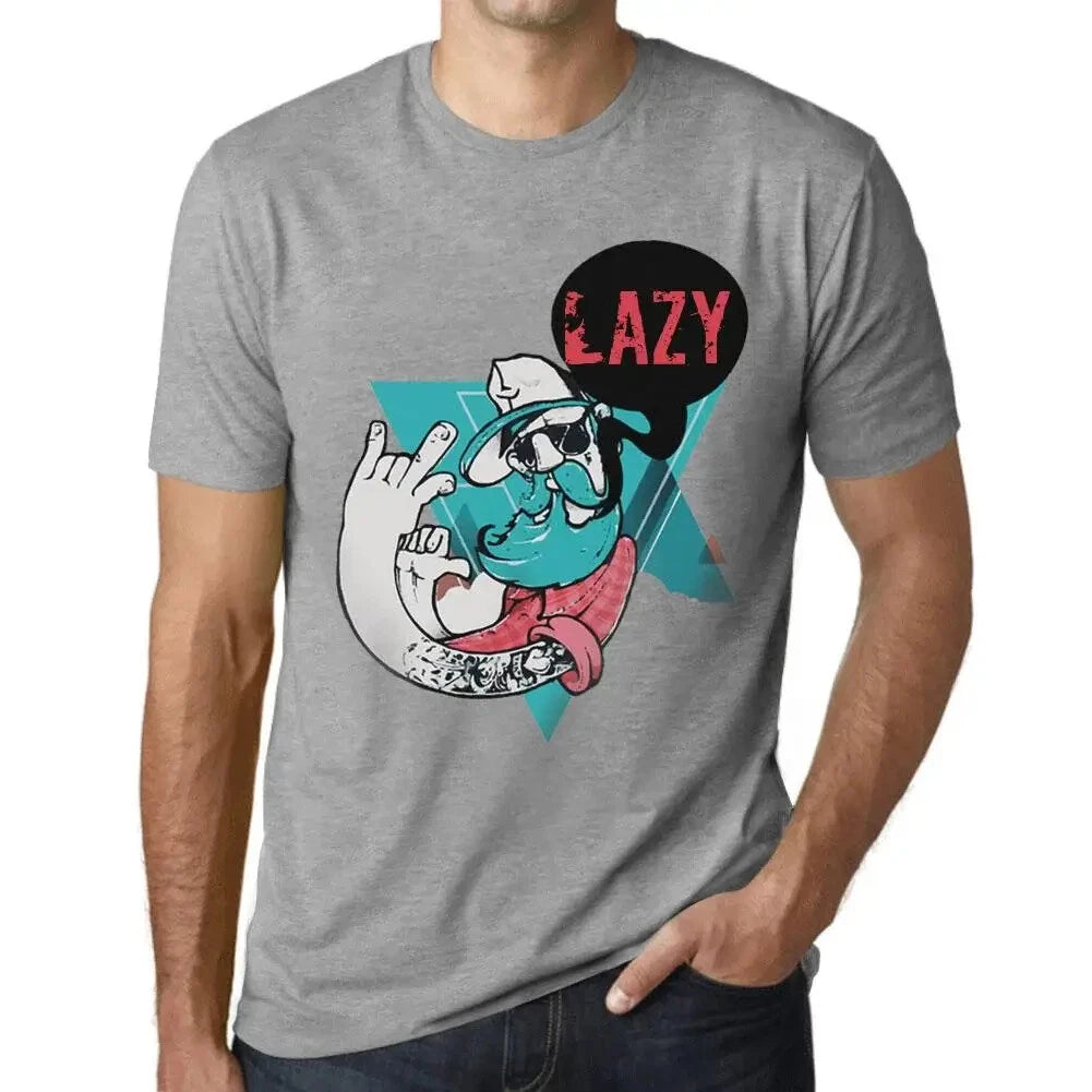 Mens Lazy And Funny Grandpa T-Shirt - Funky Clamp Lazy - Print T-Shirt