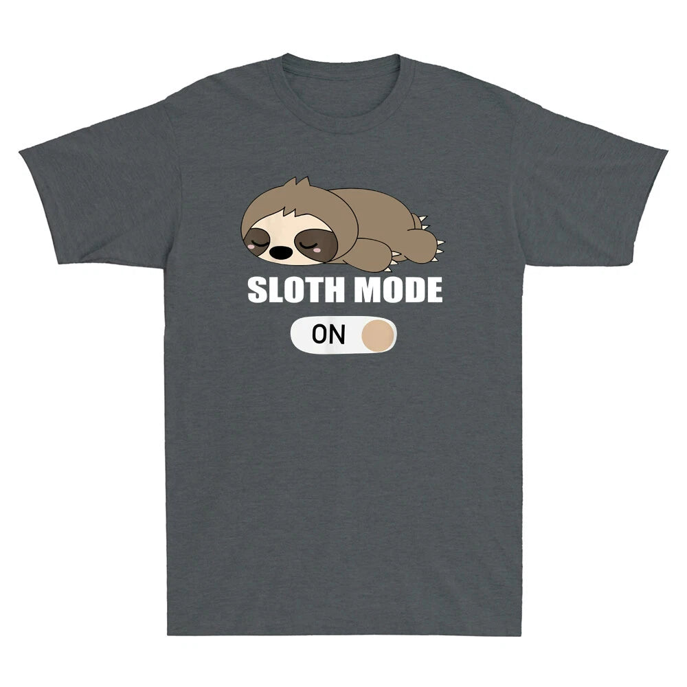 Sloth Mode On Tee Funny Lazy Sloth Graphic Humor Joke Gift Novelty Men's T-Shirt
