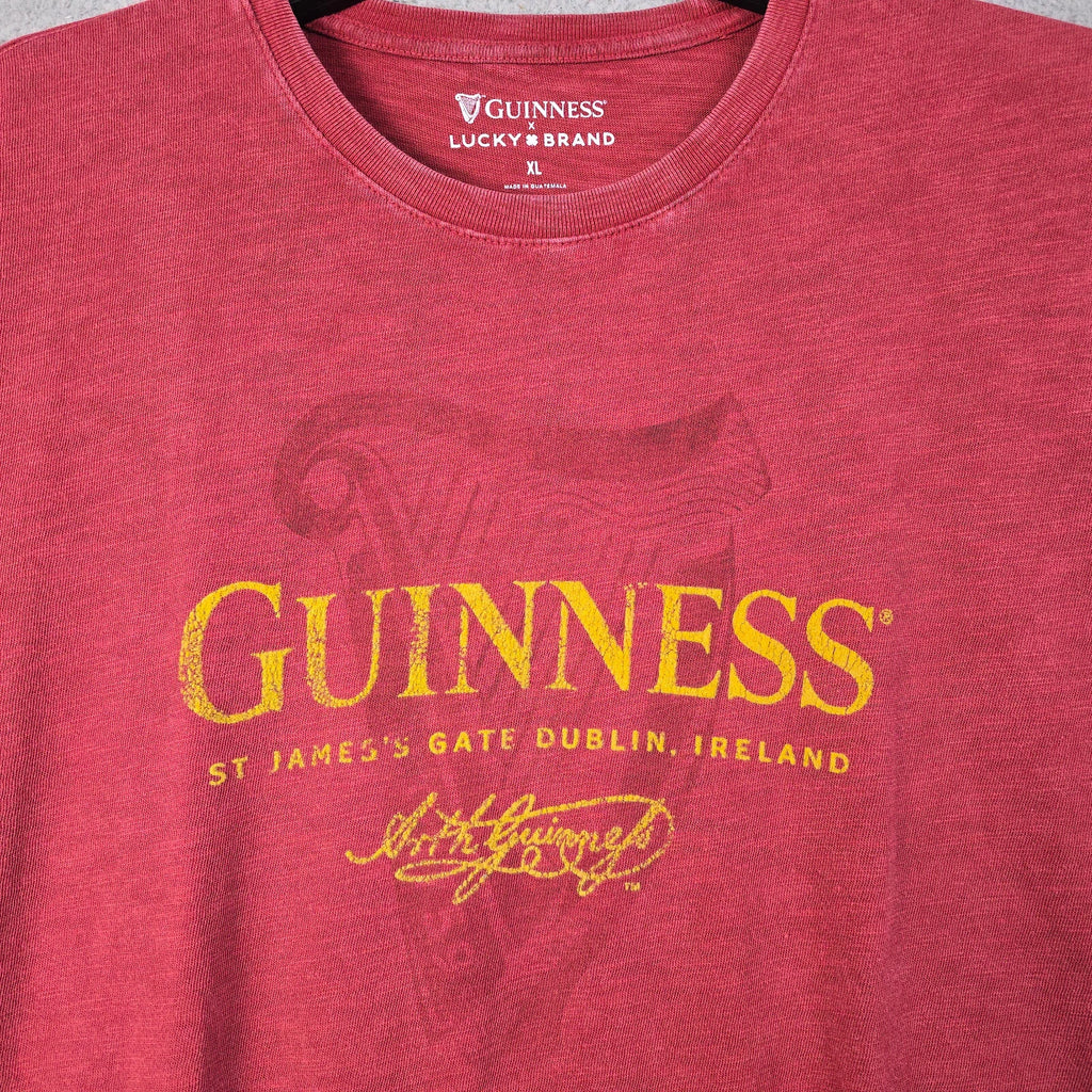 GUINNESS IRISH Beer Shirt Mens Extra Large XL Red Casual Ireland Heavyweight NWT