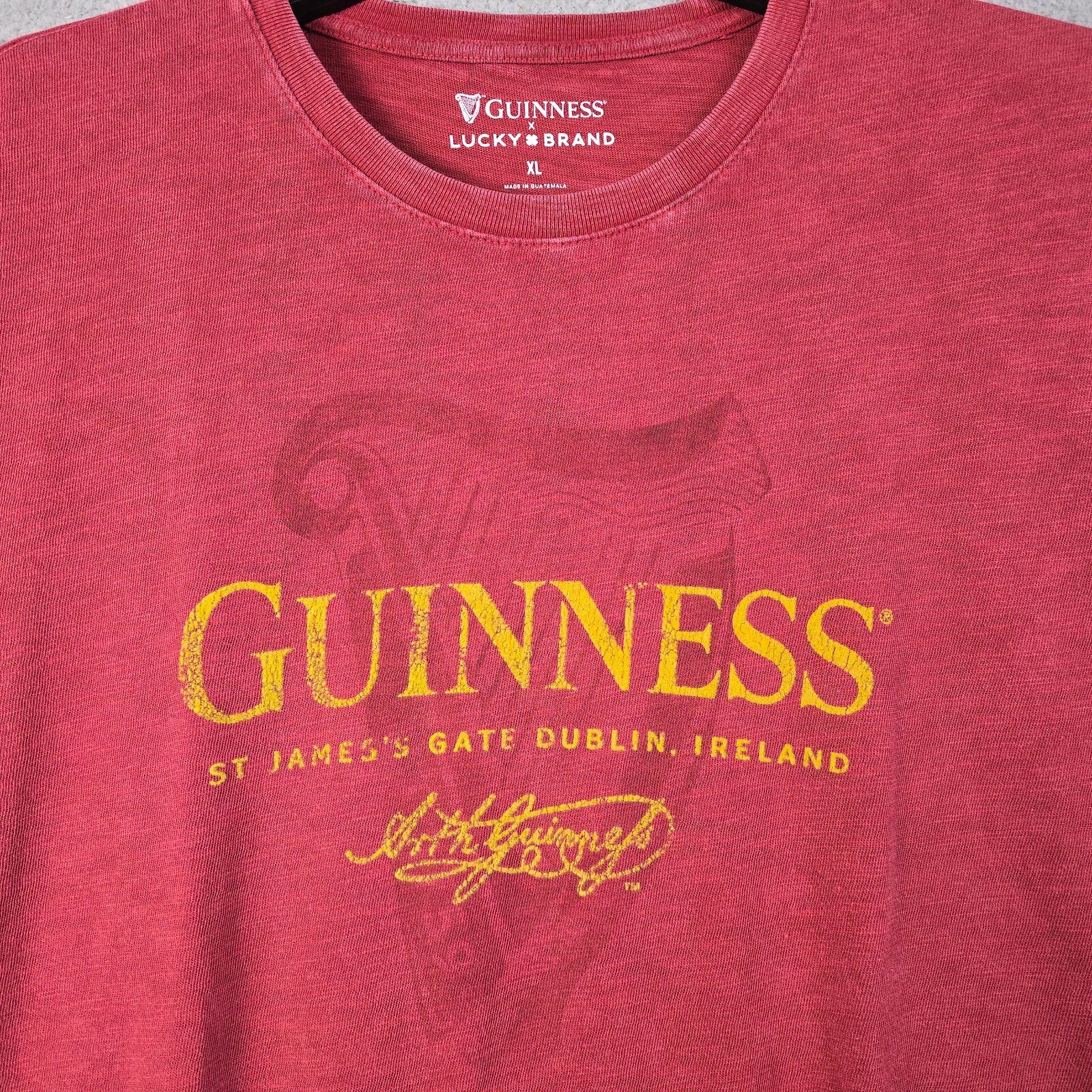 GUINNESS IRISH Beer Shirt Mens Extra Large XL Red Casual Ireland Heavyweight NWT